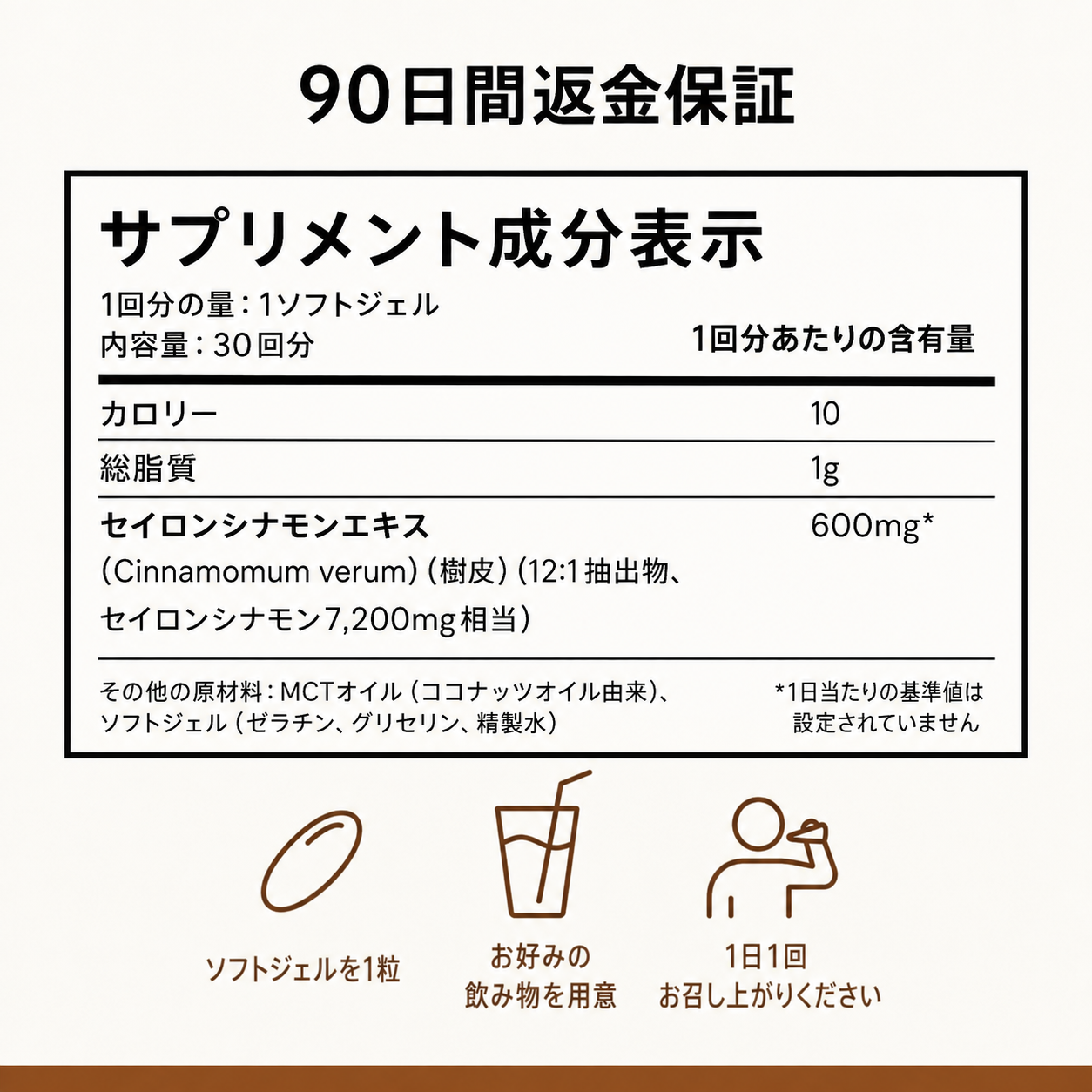 セイロンシナモン 7200mg相当 MCTオイル配合